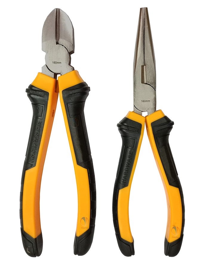 Mass Pro Professional 6 Inch Nose Plier With 6 Inch Diagonal Cutter Nipper Hand Tool Kit